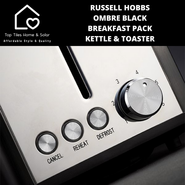 Russell Hobbs Ombre Black Breakfast Pack - Kettle & Toaster