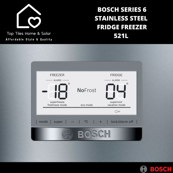 Bosch Series 6 - Stainless Steel Fridge Freezer - 521L