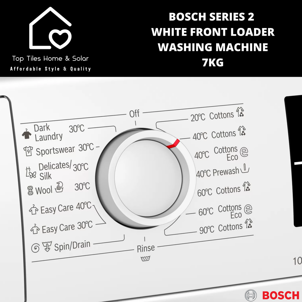 Bosch Series 2 White Front Loader Washing Machine 7kg Top