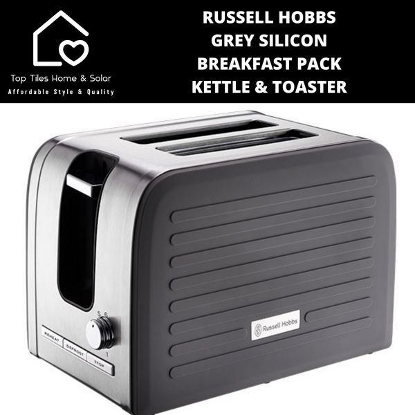 Russell Hobbs Grey Silicon Breakfast Pack - Kettle & Toaster