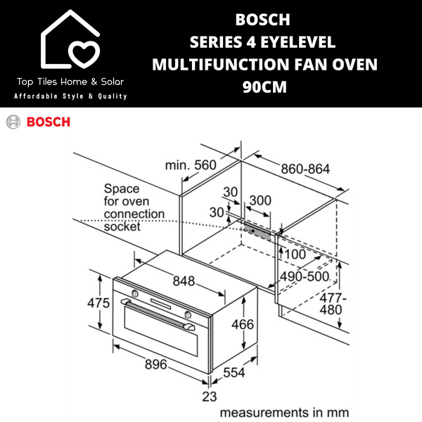 Bosch Series 4 - Eyelevel Multifunction Fan Oven - 90cm