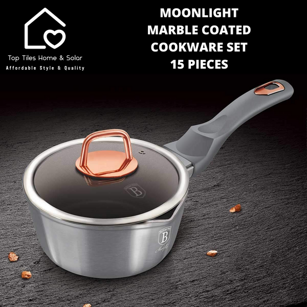 Moonlight Marble Coated Cookware Set - 15 Pieces