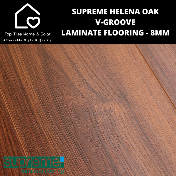 Supreme Helena Oak V-Groove Laminate Flooring - 8mm