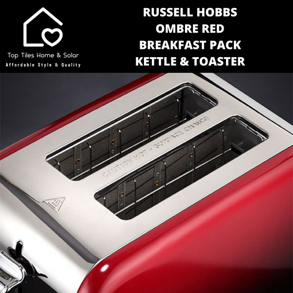 Russell Hobbs Ombre Red Breakfast Pack - Kettle & Toaster