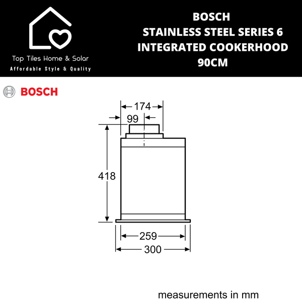 Bosch Series 6 - Stainless Steel Integrated Cookerhood - 90CM