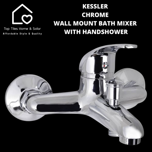 Kessler Chrome Wall Mount Bath Mixer With Handshower