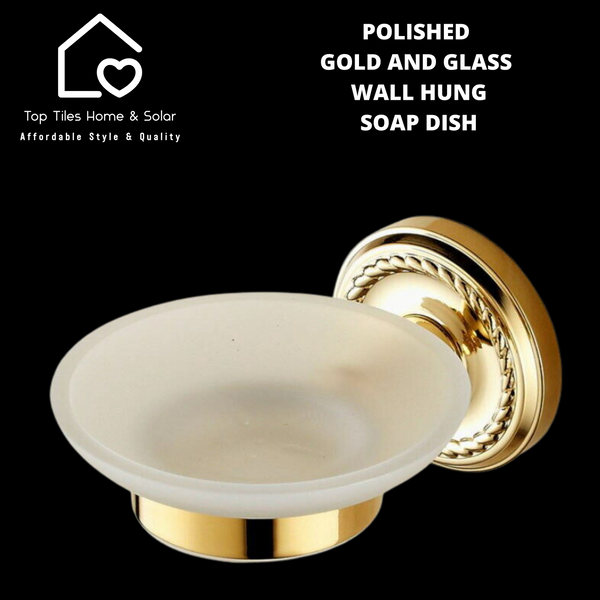 Polished Gold And Glass Wall Hung Soap Dish