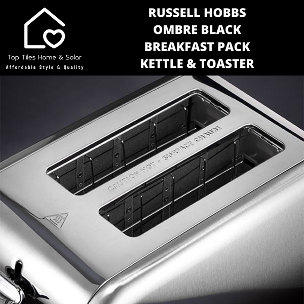 Russell Hobbs Ombre Black Breakfast Pack - Kettle & Toaster