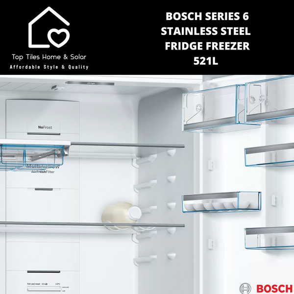 Bosch Series 6 - Stainless Steel Fridge Freezer - 521L