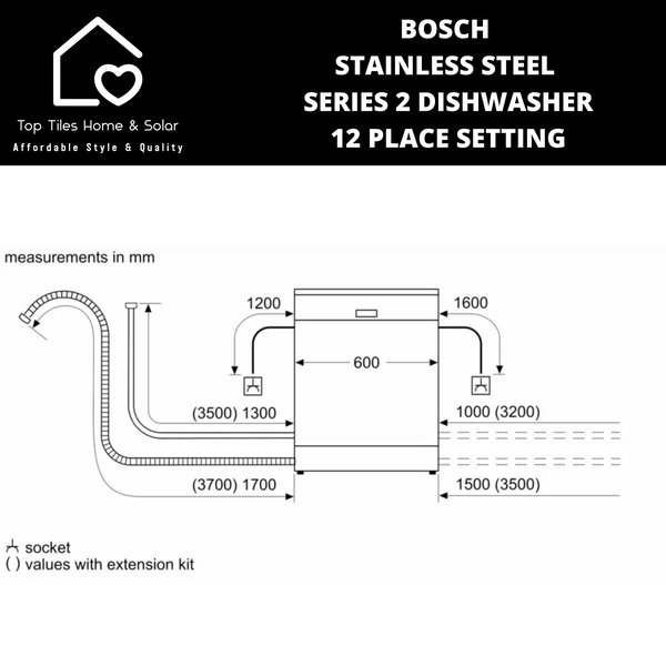 Bosch Series 2 - StainlessSteel Dishwasher - 12 Place Setting