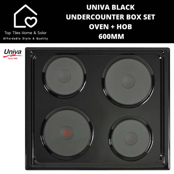 Univa Black Undercounter Box Set Oven + Hob - 600mm