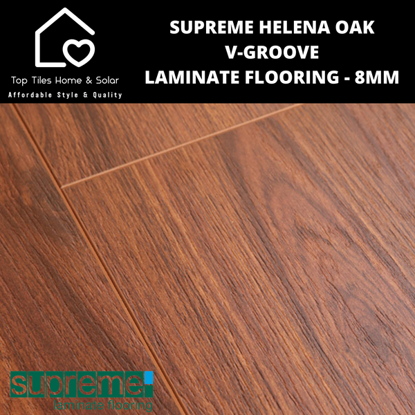 Supreme Helena Oak V-Groove Laminate Flooring - 8mm