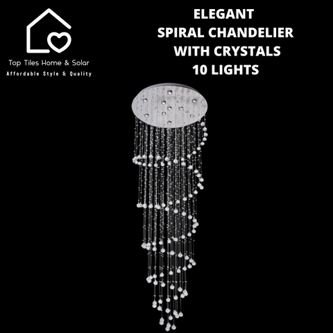 Elegant Spiral Chandelier With Crystals - 10 Lights