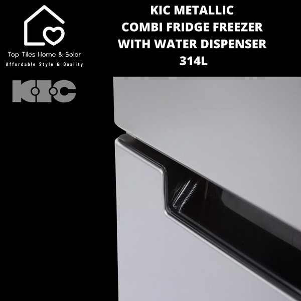 KIC Metallic Combi Fridge Freezer with Water Dispenser - 314L