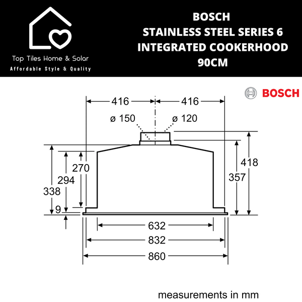 Bosch Series 6 - Stainless Steel Integrated Cookerhood - 90CM