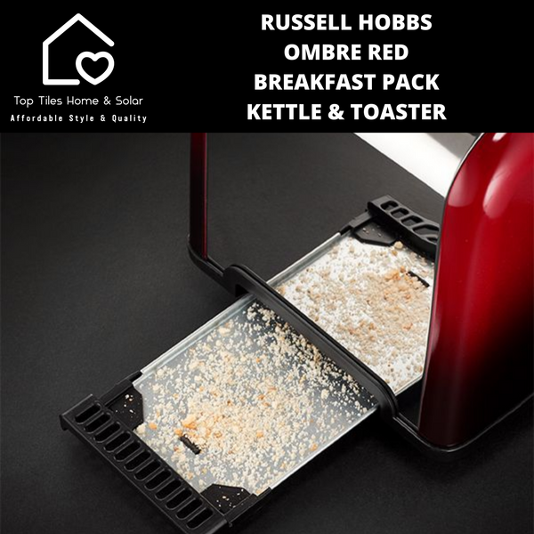 Russell Hobbs Ombre Red Breakfast Pack - Kettle & Toaster