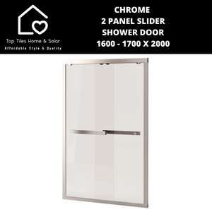 Chrome 2 Panel Slider Shower Door 1600 - 1700 x 2000mm