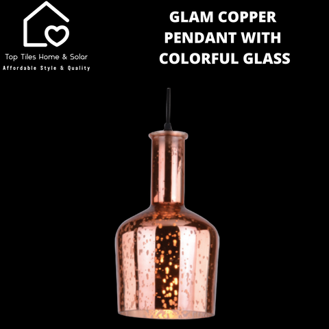 Glam Copper Pendant with Colorful Glass