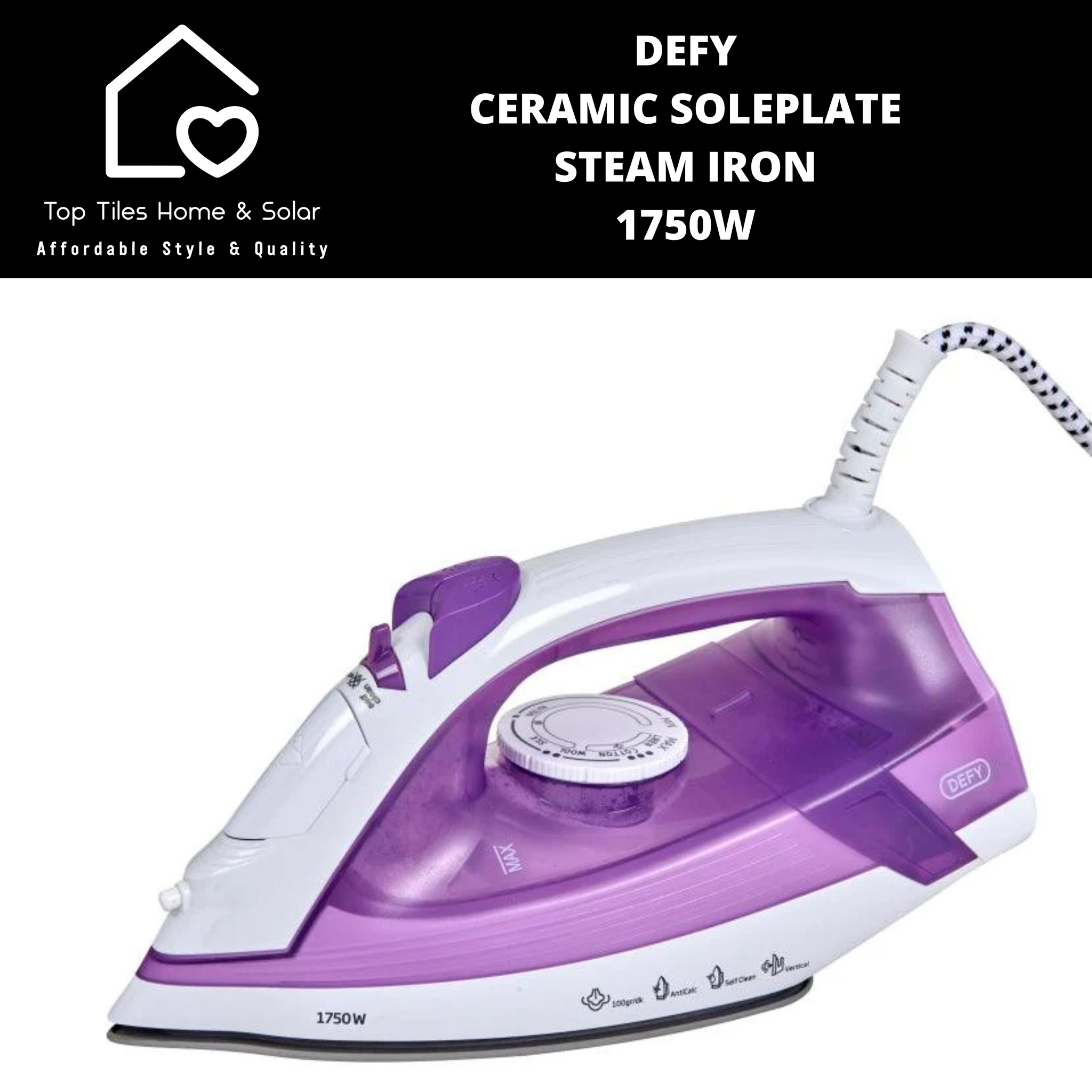 Defy Ceramic Soleplate Steam Iron - 1750W SI8059A