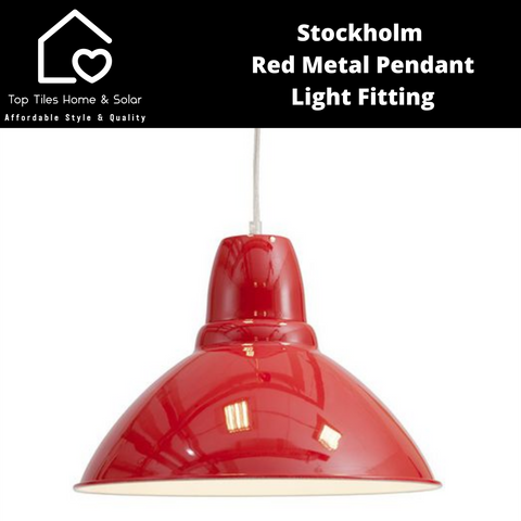 Stockholm Red Metal Pendant Light Fitting