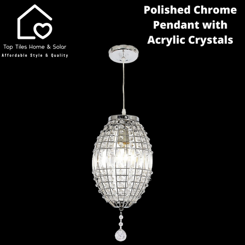 Polished Chrome Pendant with Acrylic Crystals