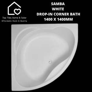 Samba White Drop-in Corner Bath - 1400 x 1400mm